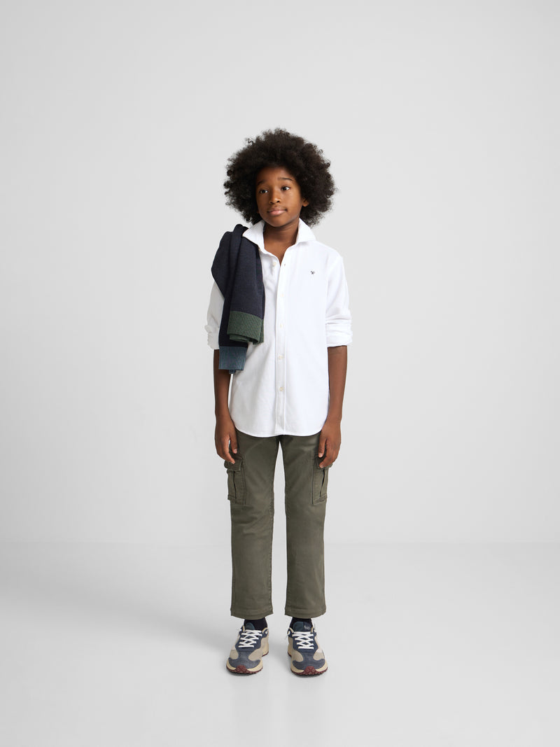 Chemise sport enfant piqué blanc