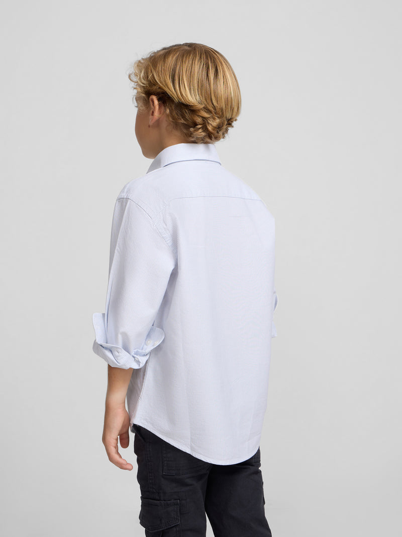 Camisa sport kids rayas oxford celeste
