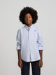 Camisa sport criança oxford mil riscas azul-marinho