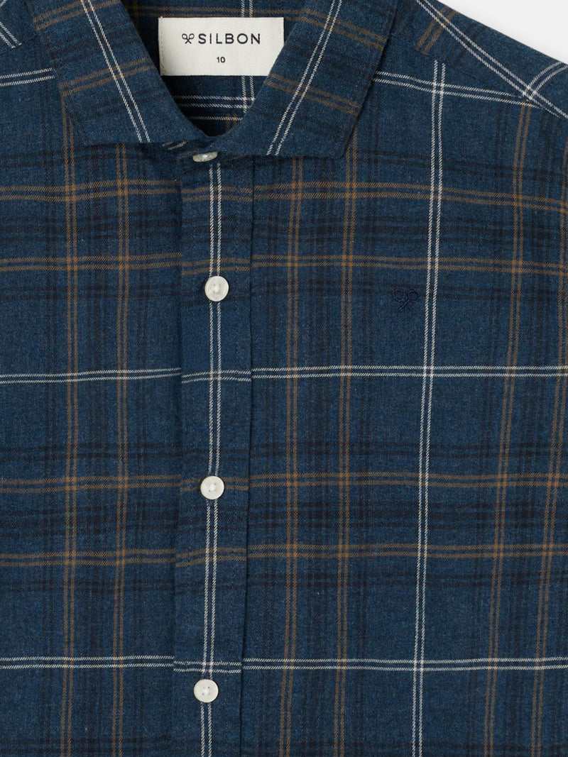 Camisa sport kids warm cuadro tartan navy
