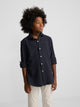 Kids' navy piqué sport shirt