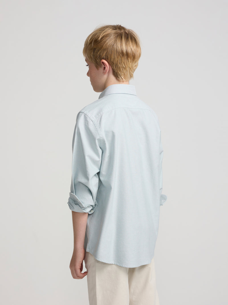 Camisa sport criança oxford verde