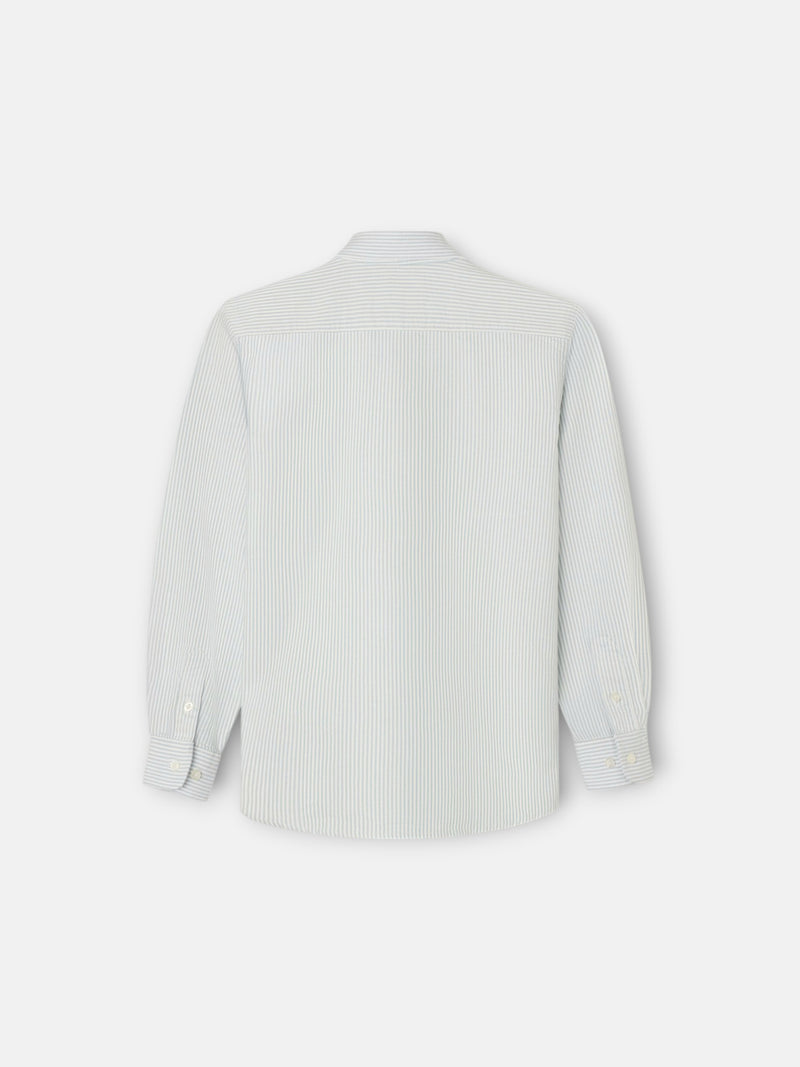 Camisa sport criança oxford riscas verde