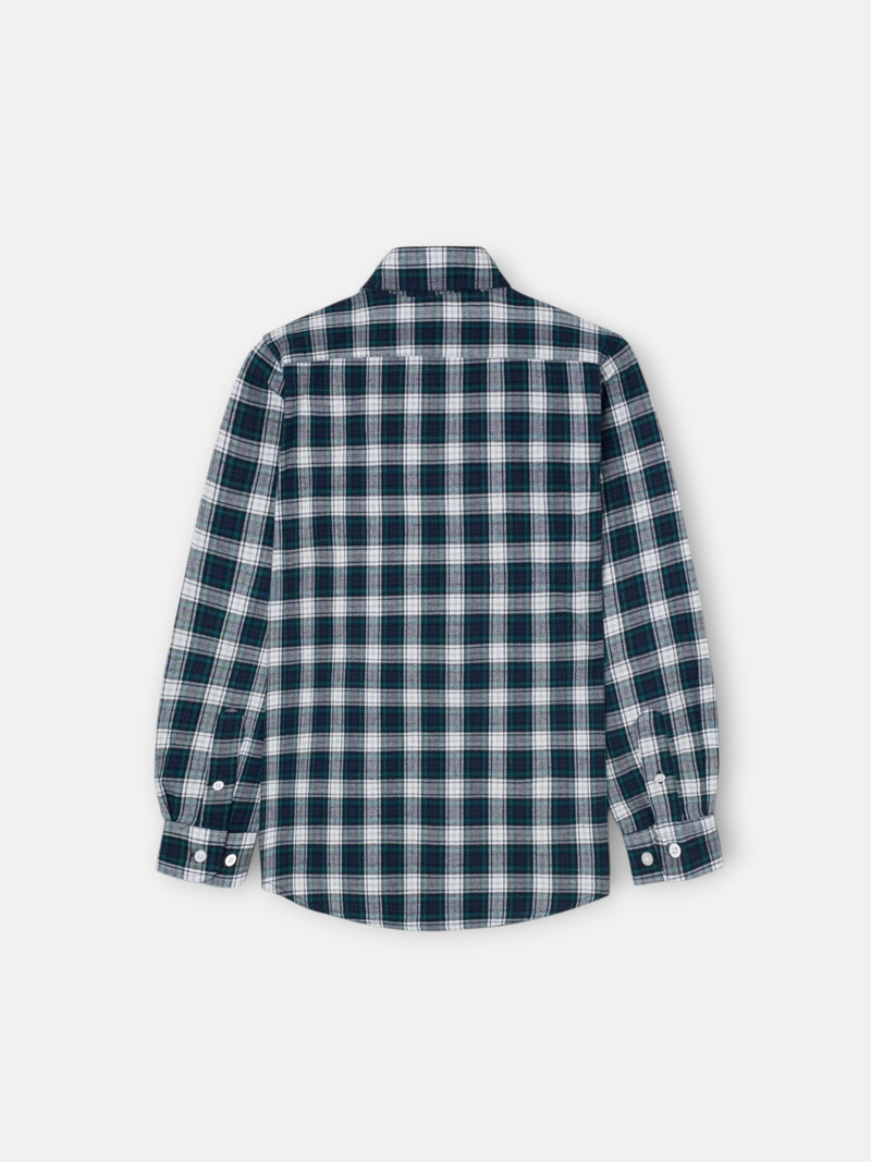 Camisa sport kids cuadro tartan verde