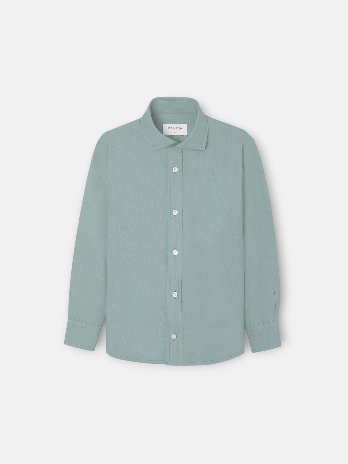 Green herringbone kids sport shirt