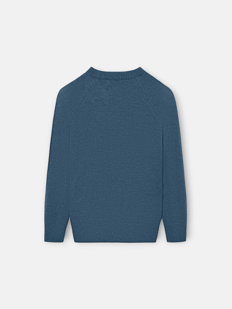 Kids' blue half-zip racket sweater