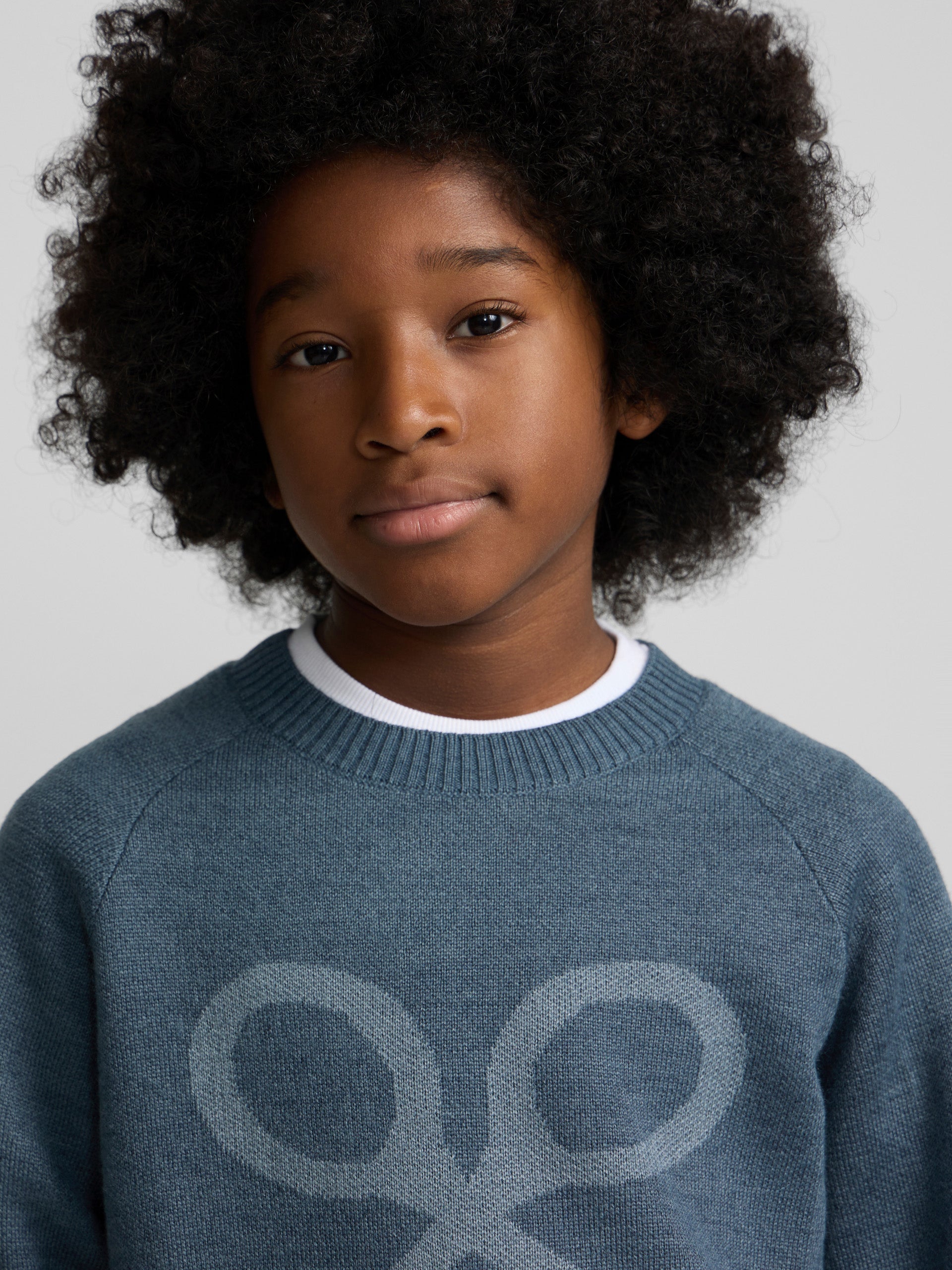 Kids' blue half-zip racket sweater