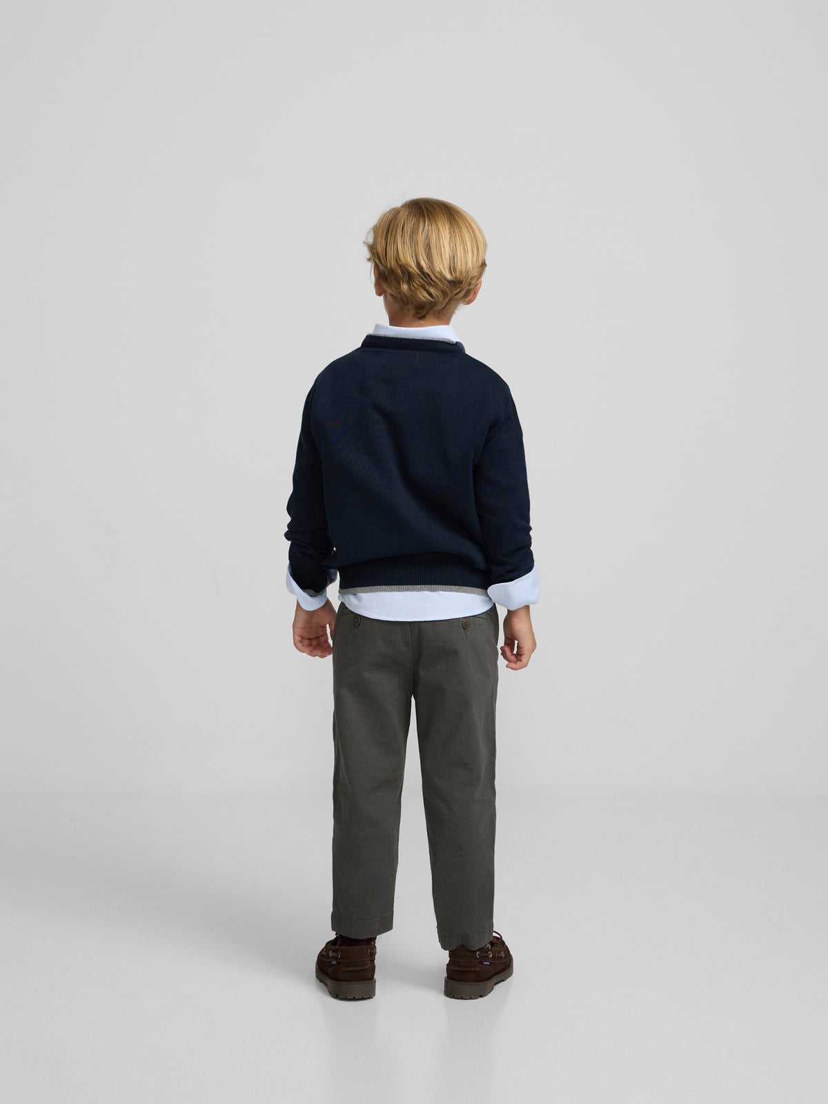 Pull enfant chien marine
