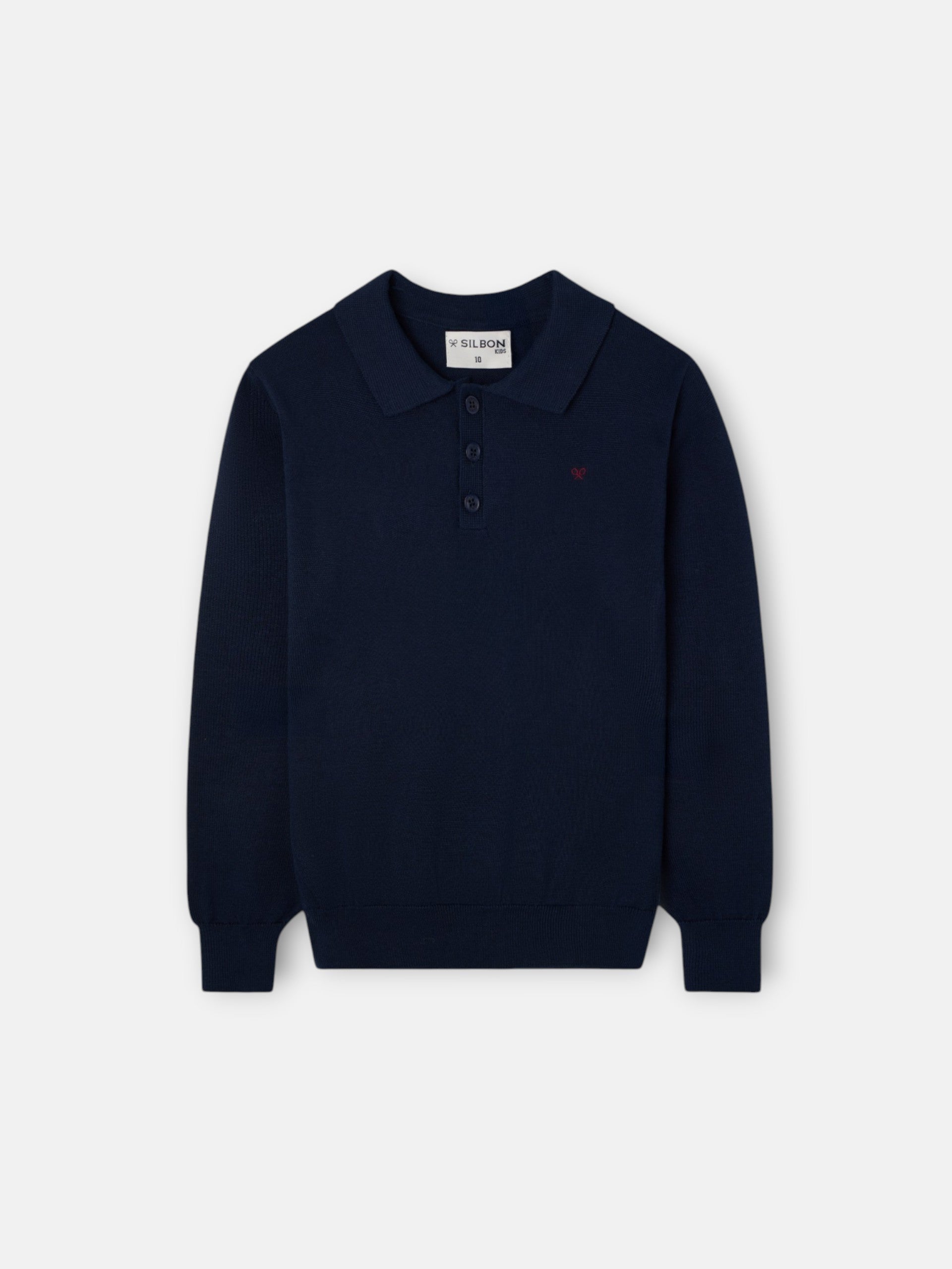Jersey kids cuello polo marino