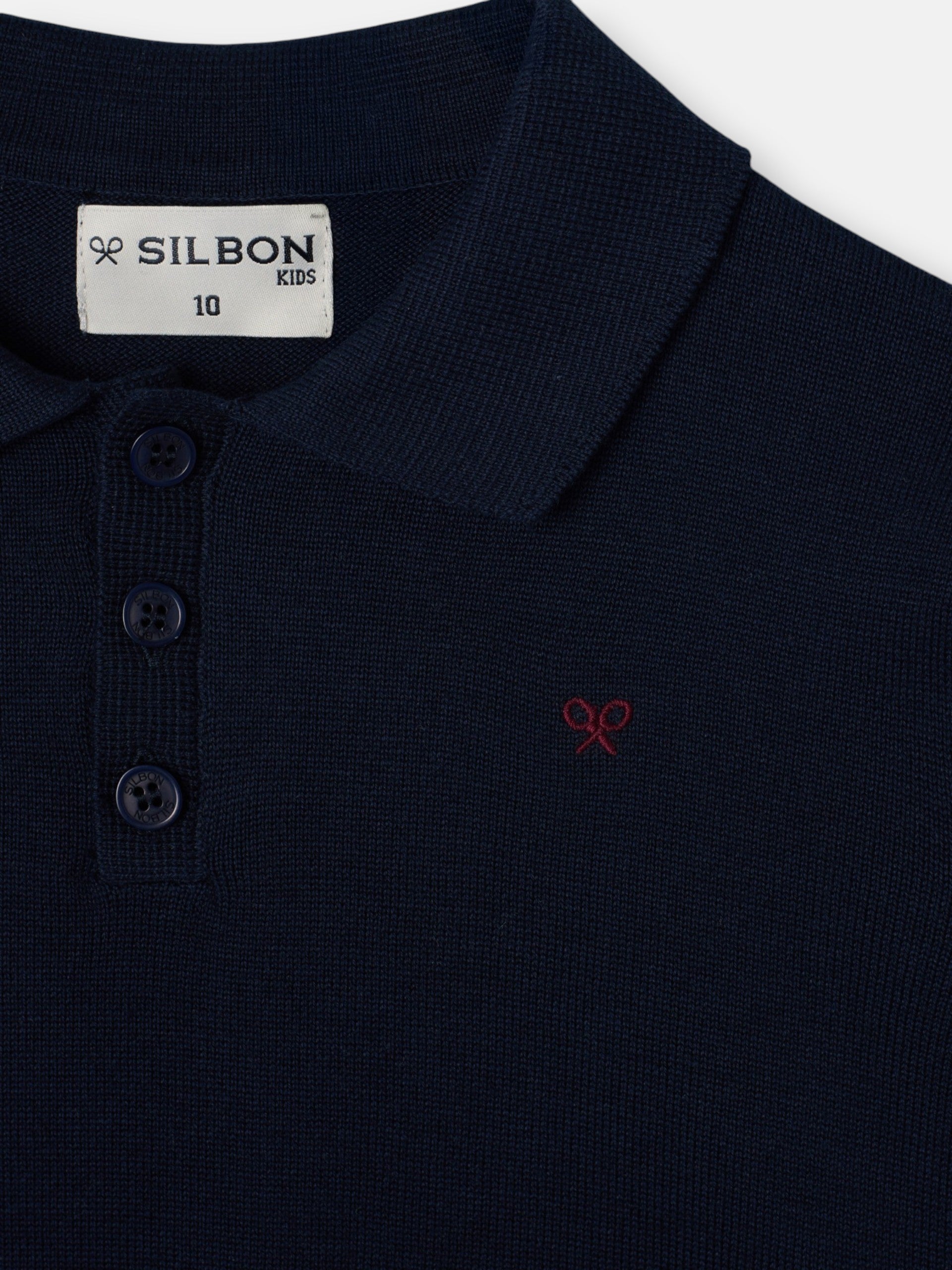 Jersey kids cuello polo marino