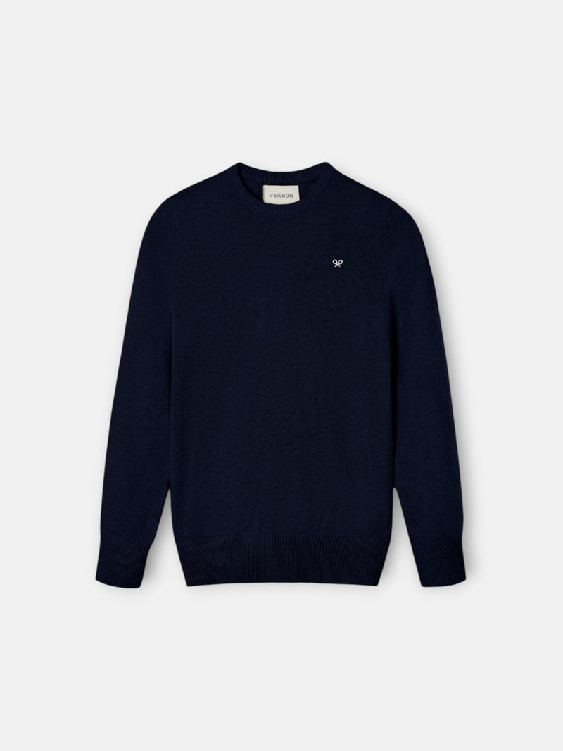 Jersey de malha azul-marinho para crianças