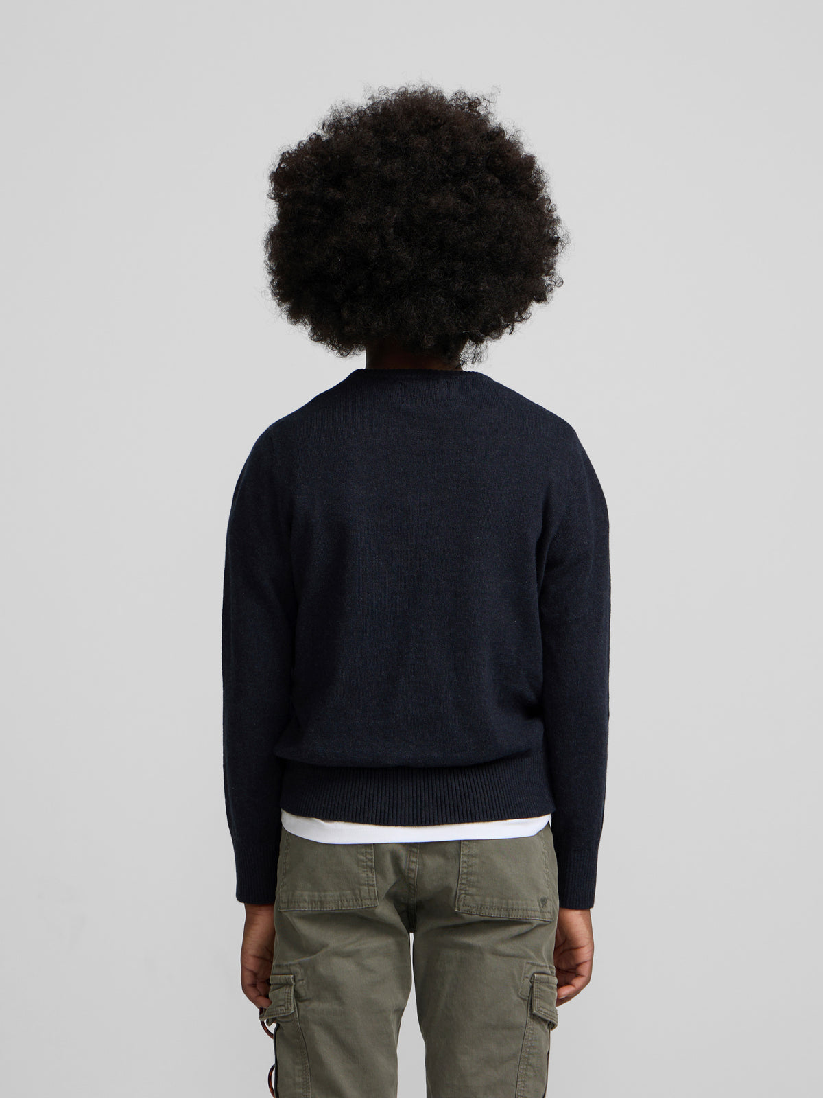 Navy blue knit kids sweater