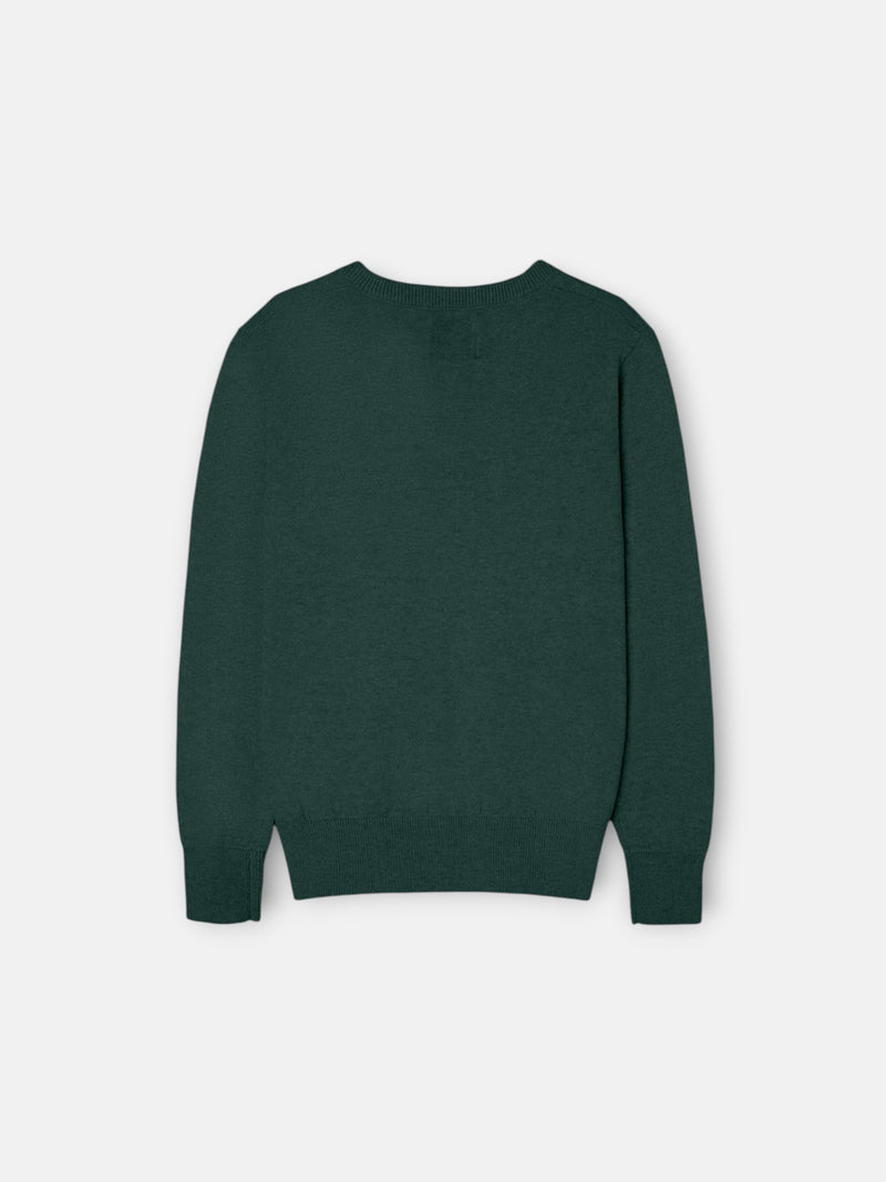 Kids' green V-neck sweater