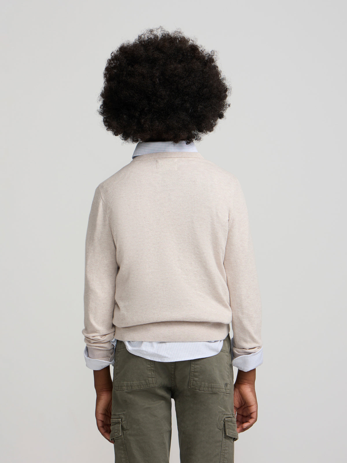 Jersey de criança decote em bico creme