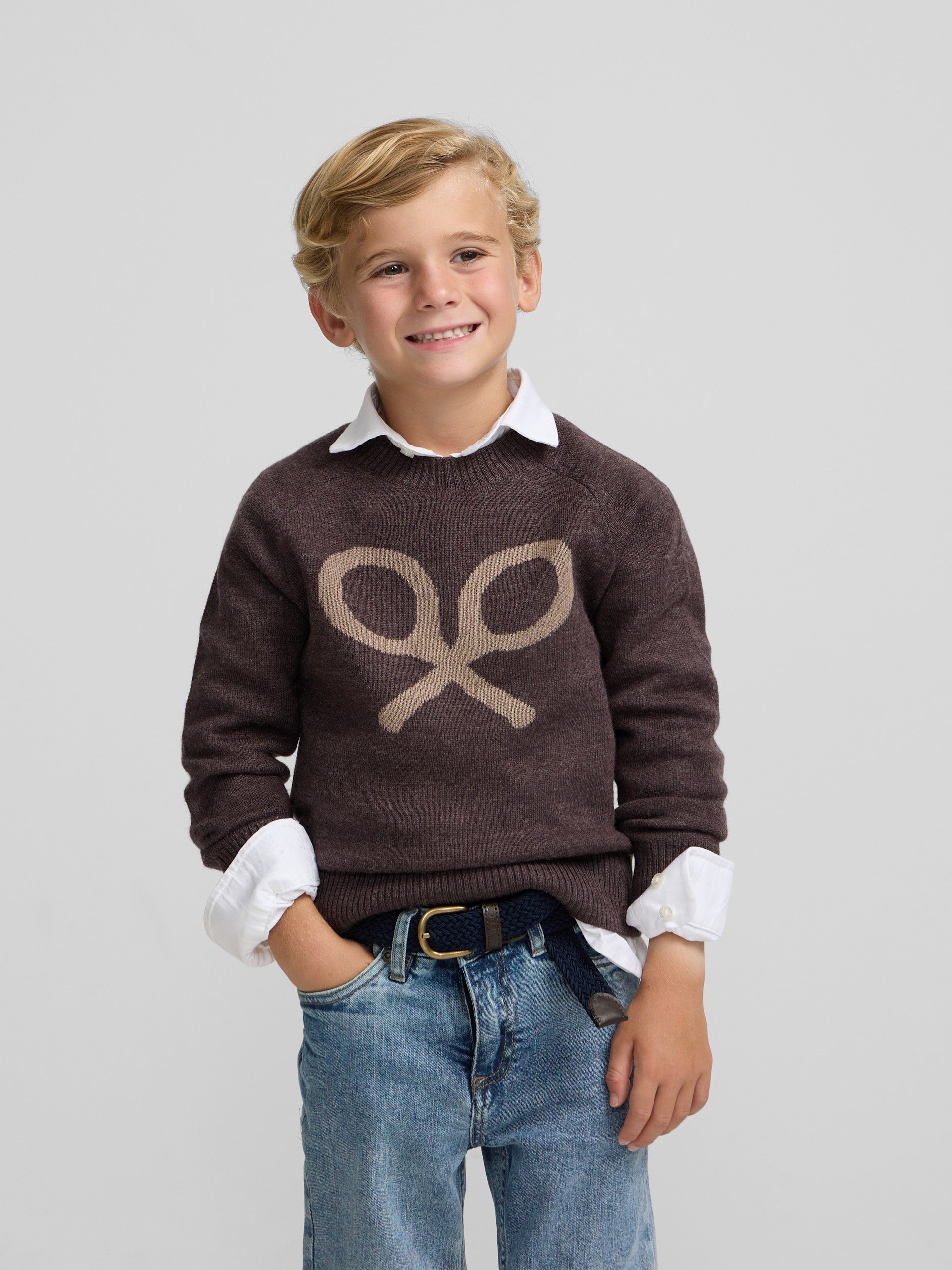 Jersey enfants raquette mi-saison marron clair