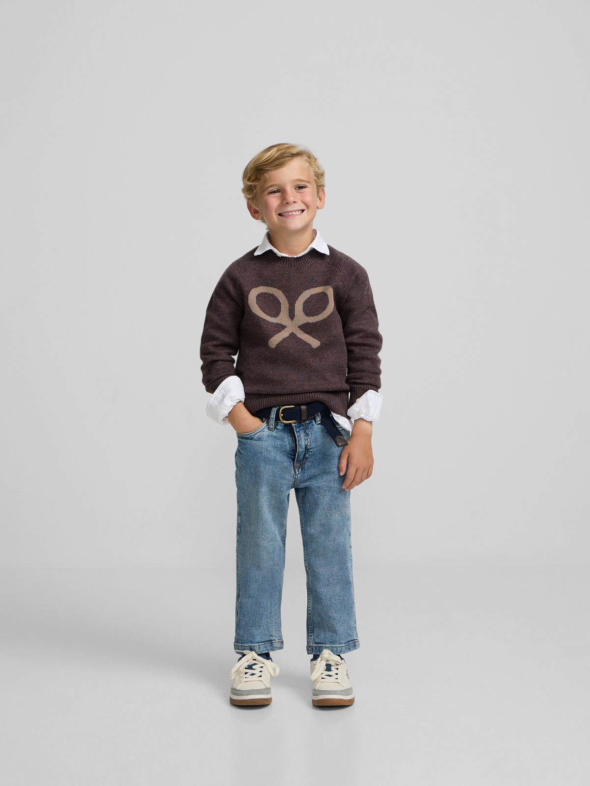 Jersey enfants raquette mi-saison marron clair