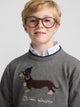 Pull enfant chien gris