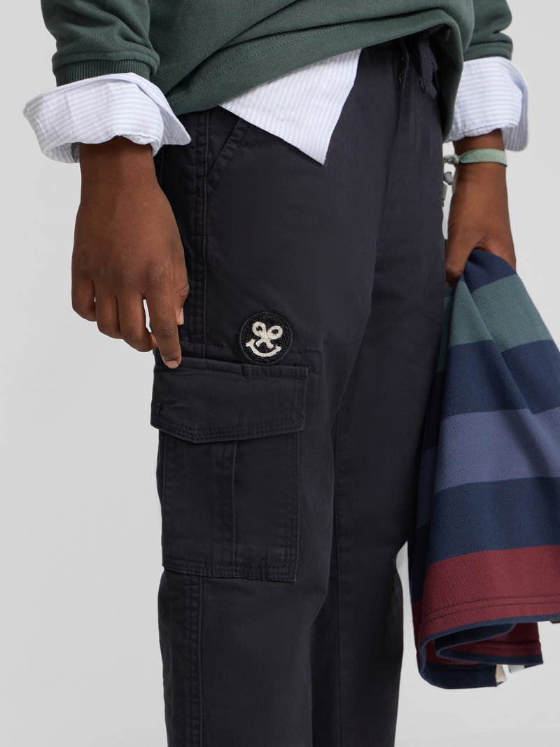Pantalon sport kids cargo azul marino