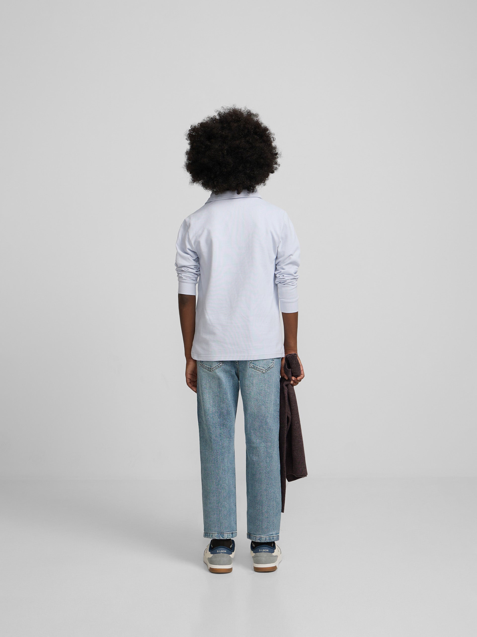 Kids' blue polo with pockets