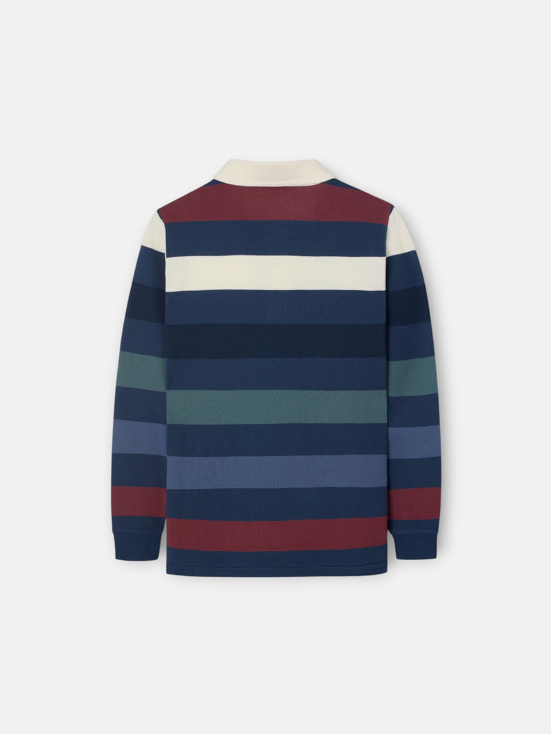 Polo criança riscas cores azul-marinho