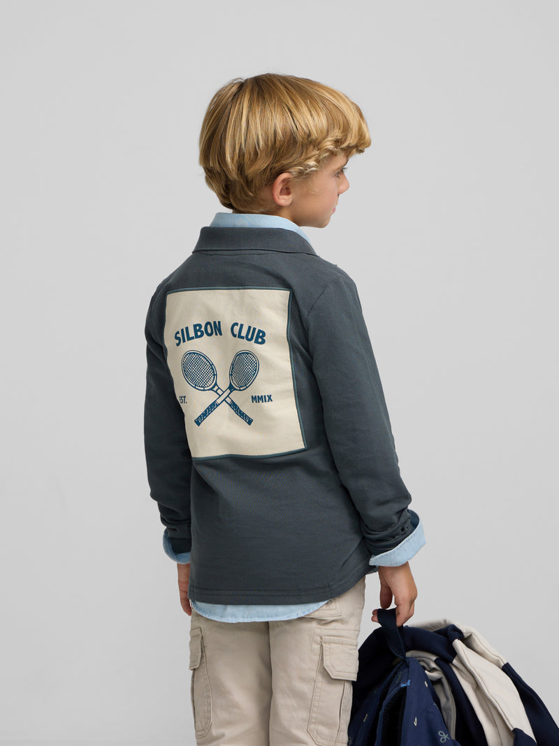 Polo kids parche verde