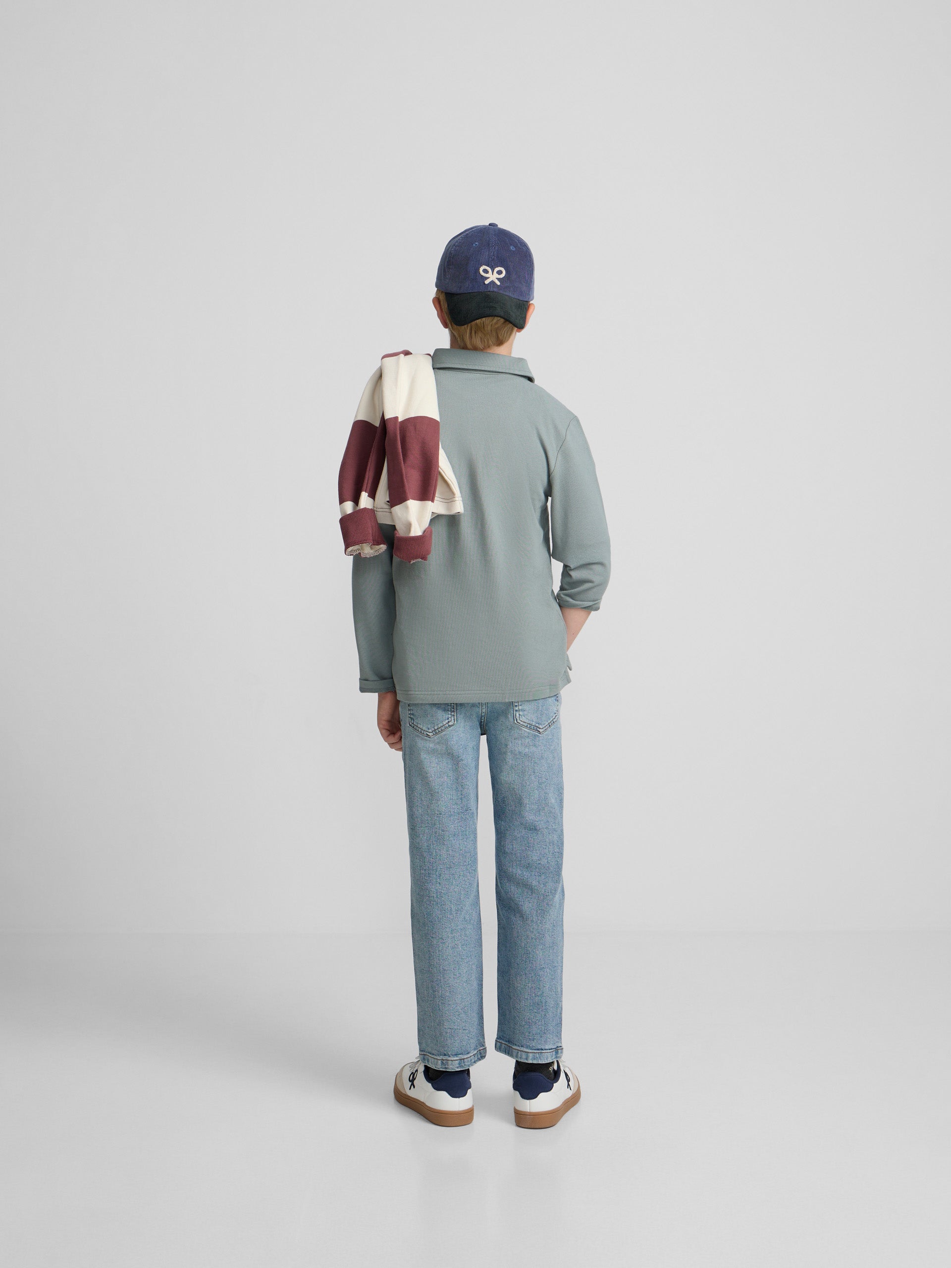 Polo enfant vert à patchs