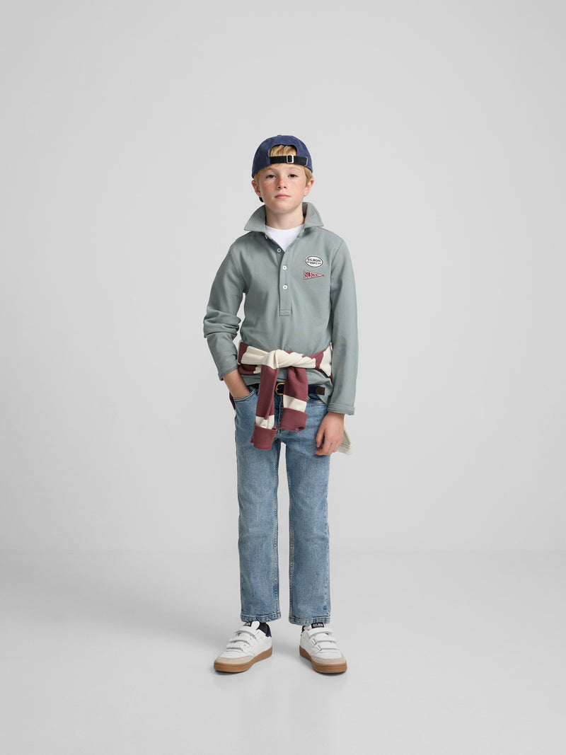 Polo kids parches verde