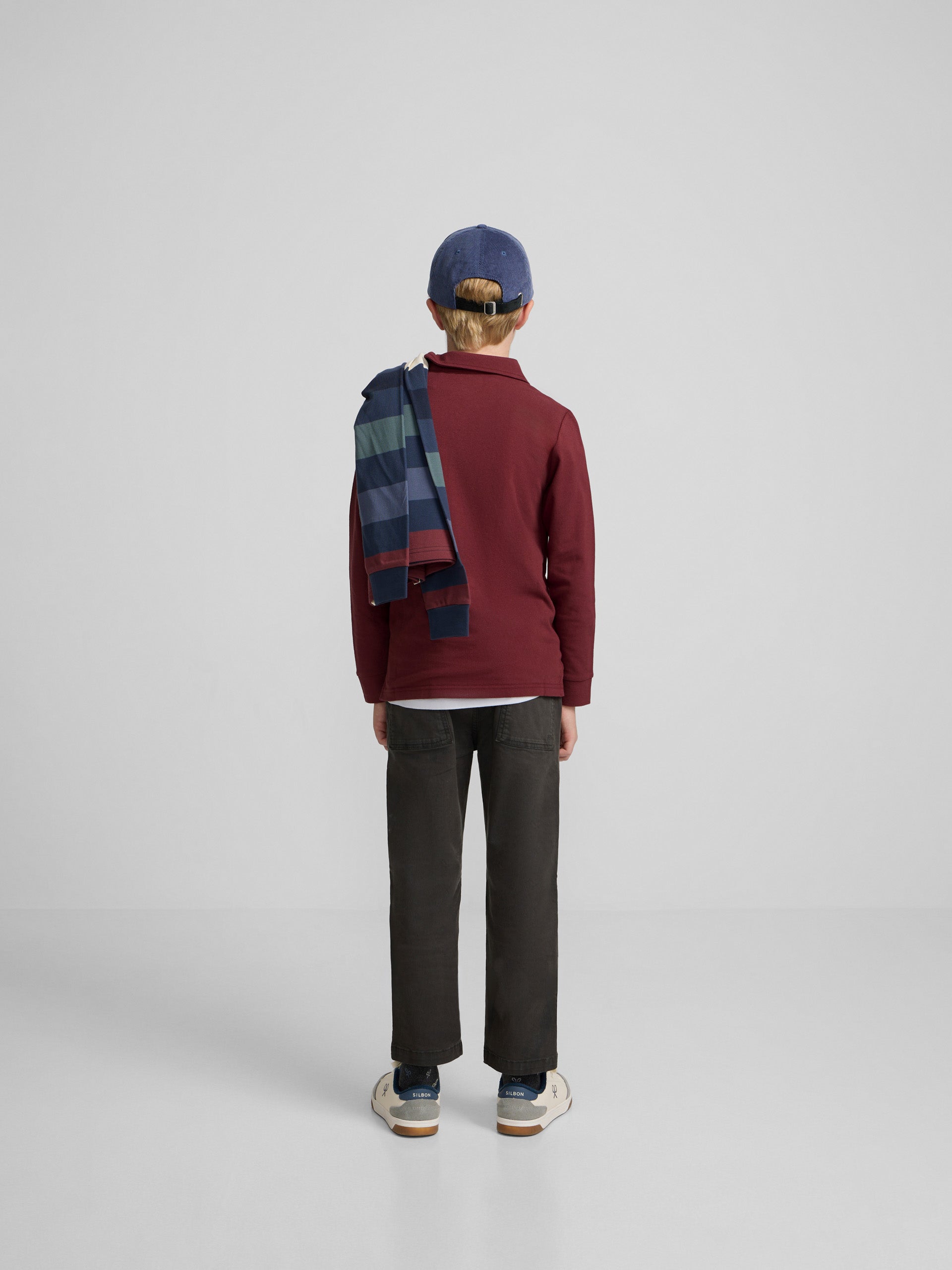 Polo enfant poches bordeaux