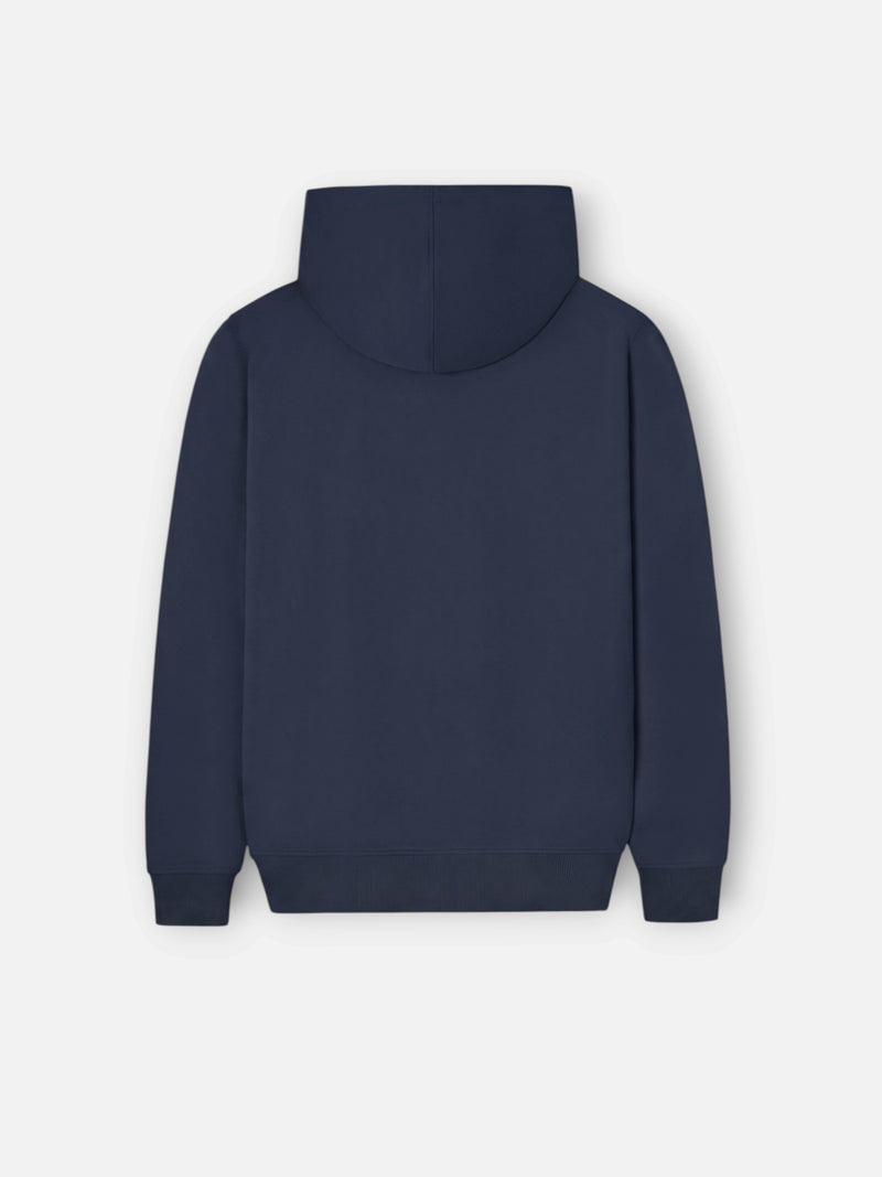 Sudadera kids capucha parche contraste azul marino