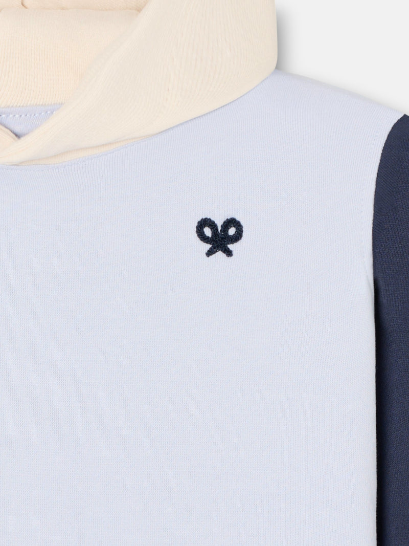 Sudadera kids capucha multicolor rizo azul