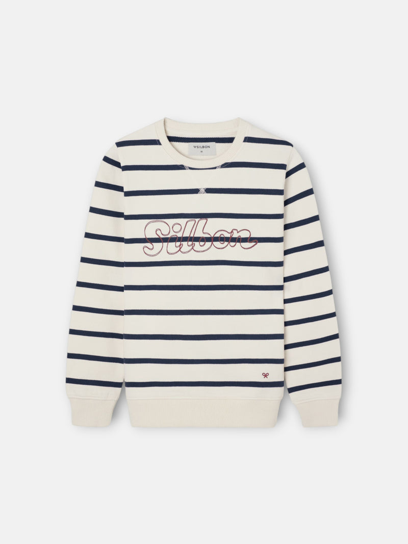 Sudadera kids raya fina stitching azul marino