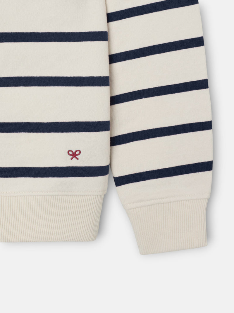 Sudadera kids raya fina stitching azul marino