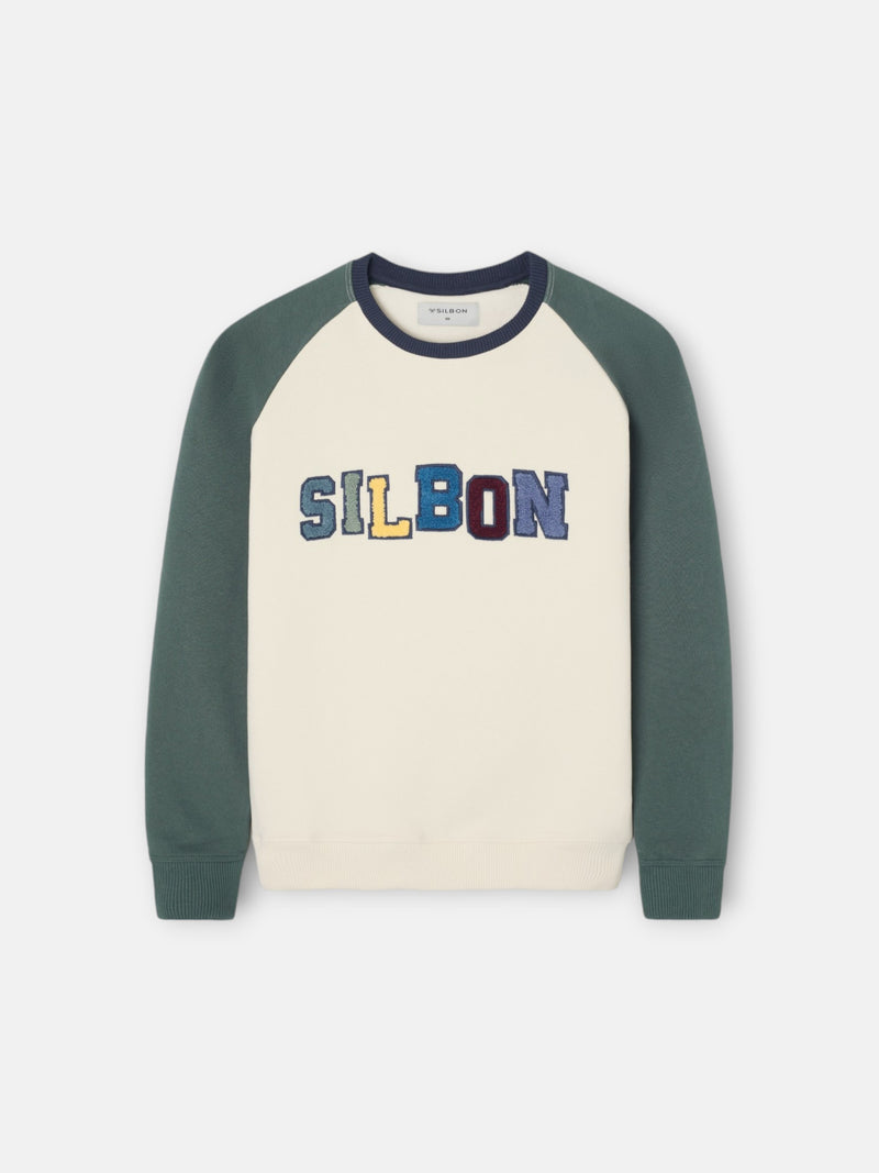 Sudadera kids ranglan varsity verde