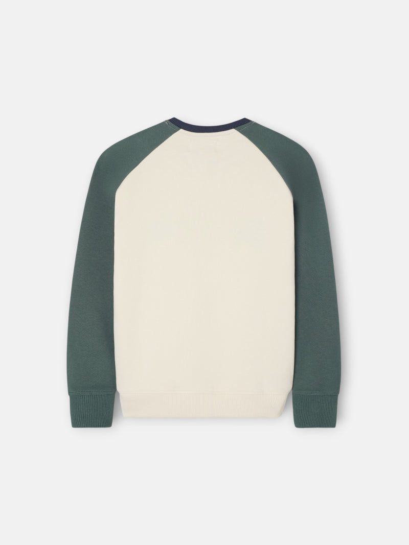 Sudadera kids ranglan varsity verde