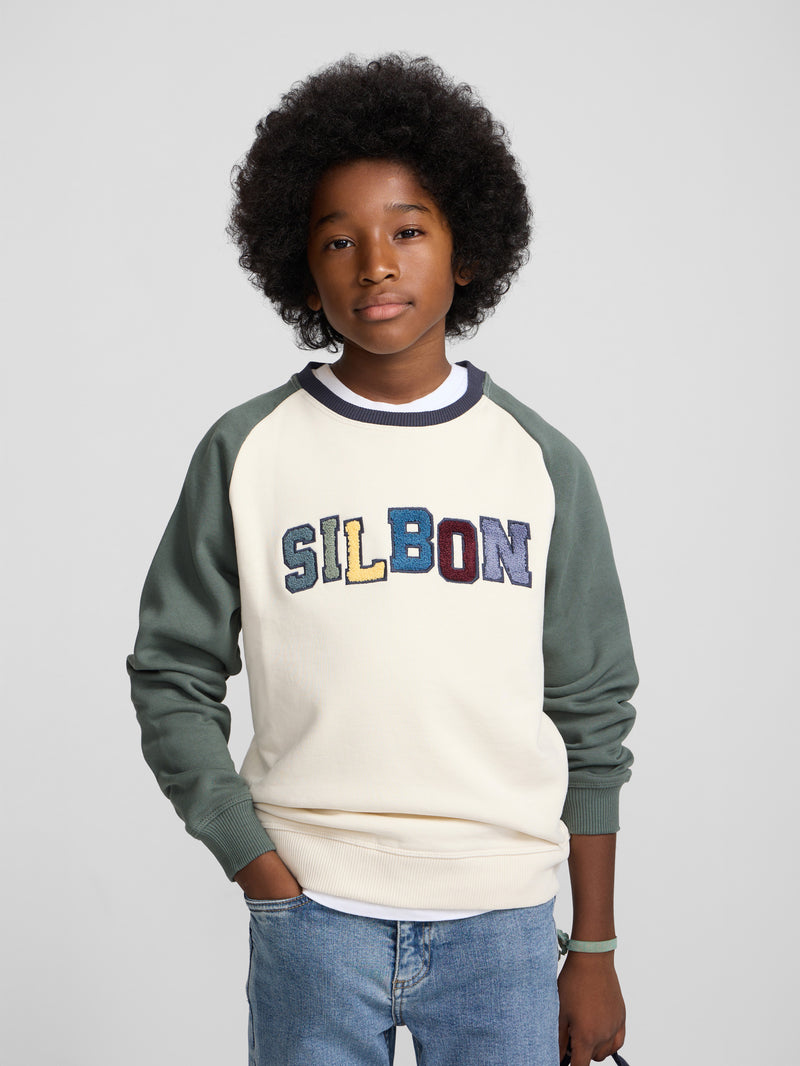 Sudadera kids ranglan varsity verde