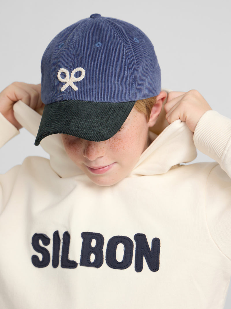 Sweat à capuche enfant avec patch contrastant crème