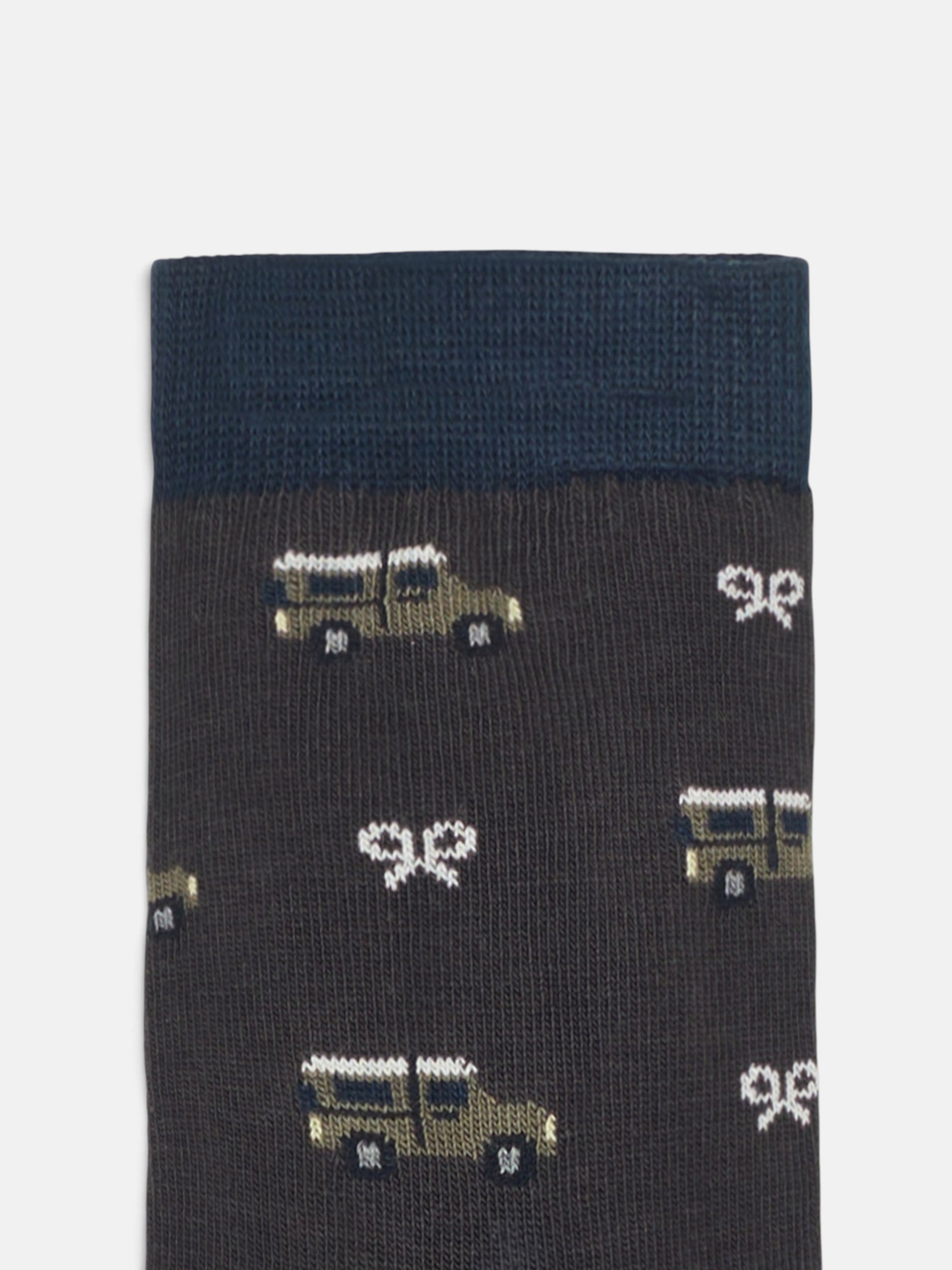 Calcetin kids coche marron