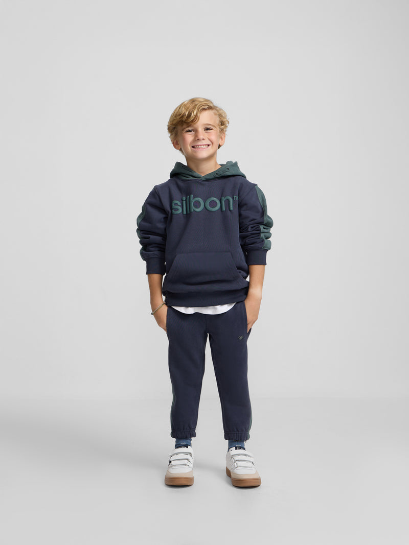 Sweat à capuche de sport vert pour enfants