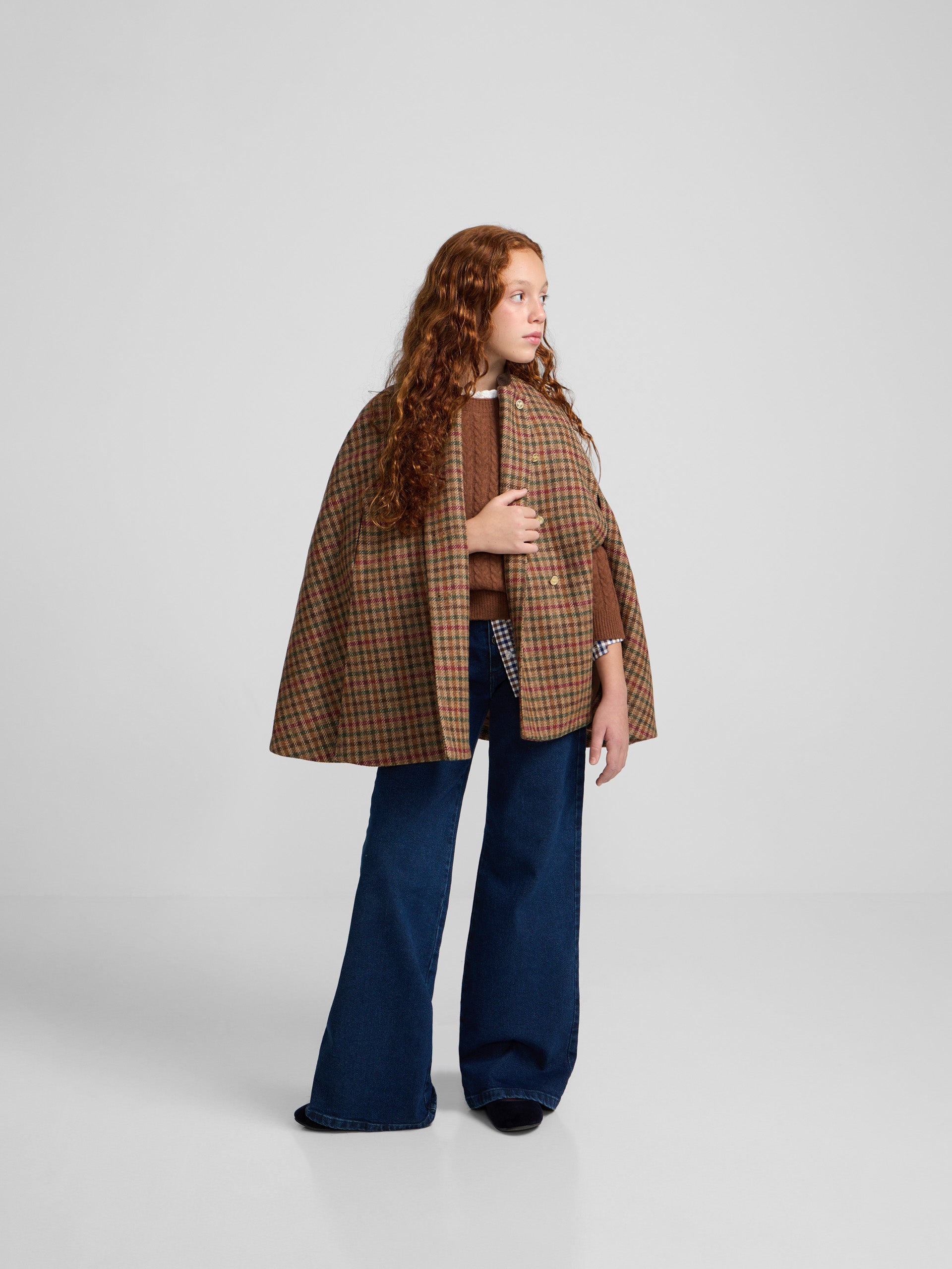 Capa girl cuadros marron