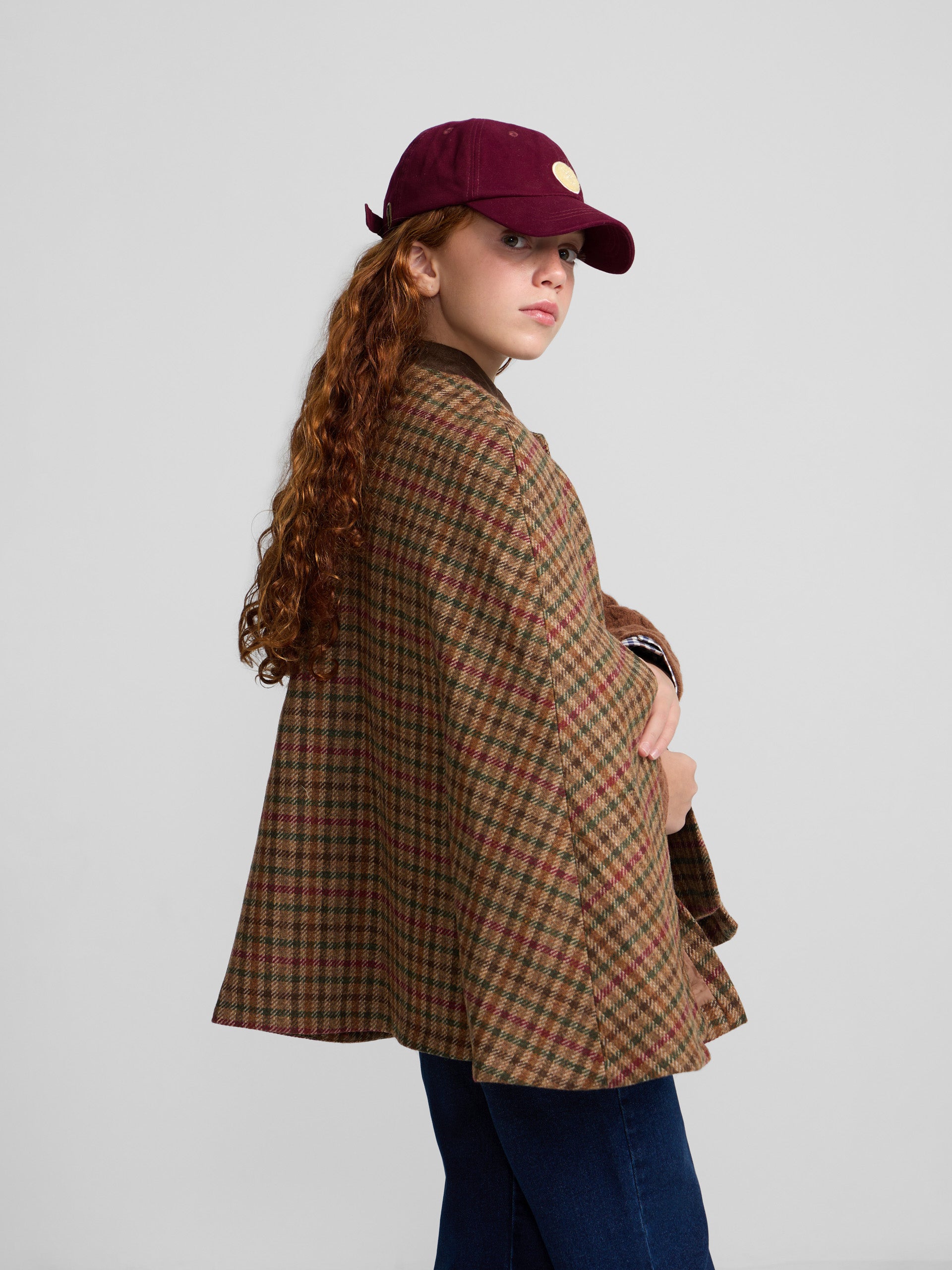 Capa girl cuadros marron