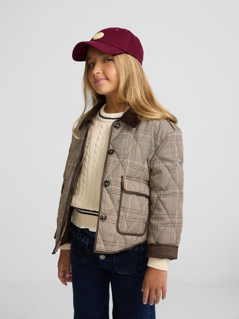 Cazadora girl acolchada cuello pana marron