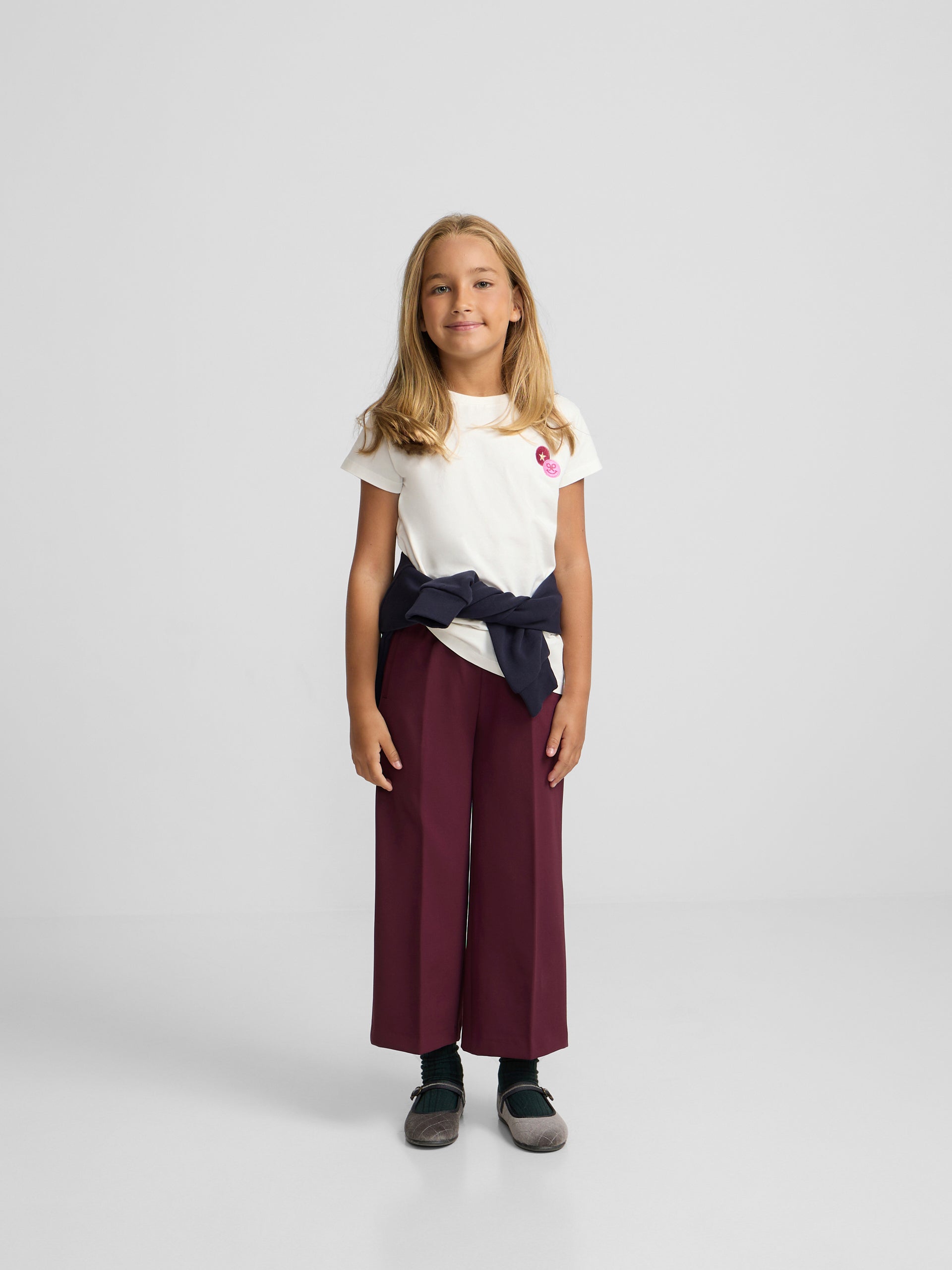T-shirt girl patch raquetes branca