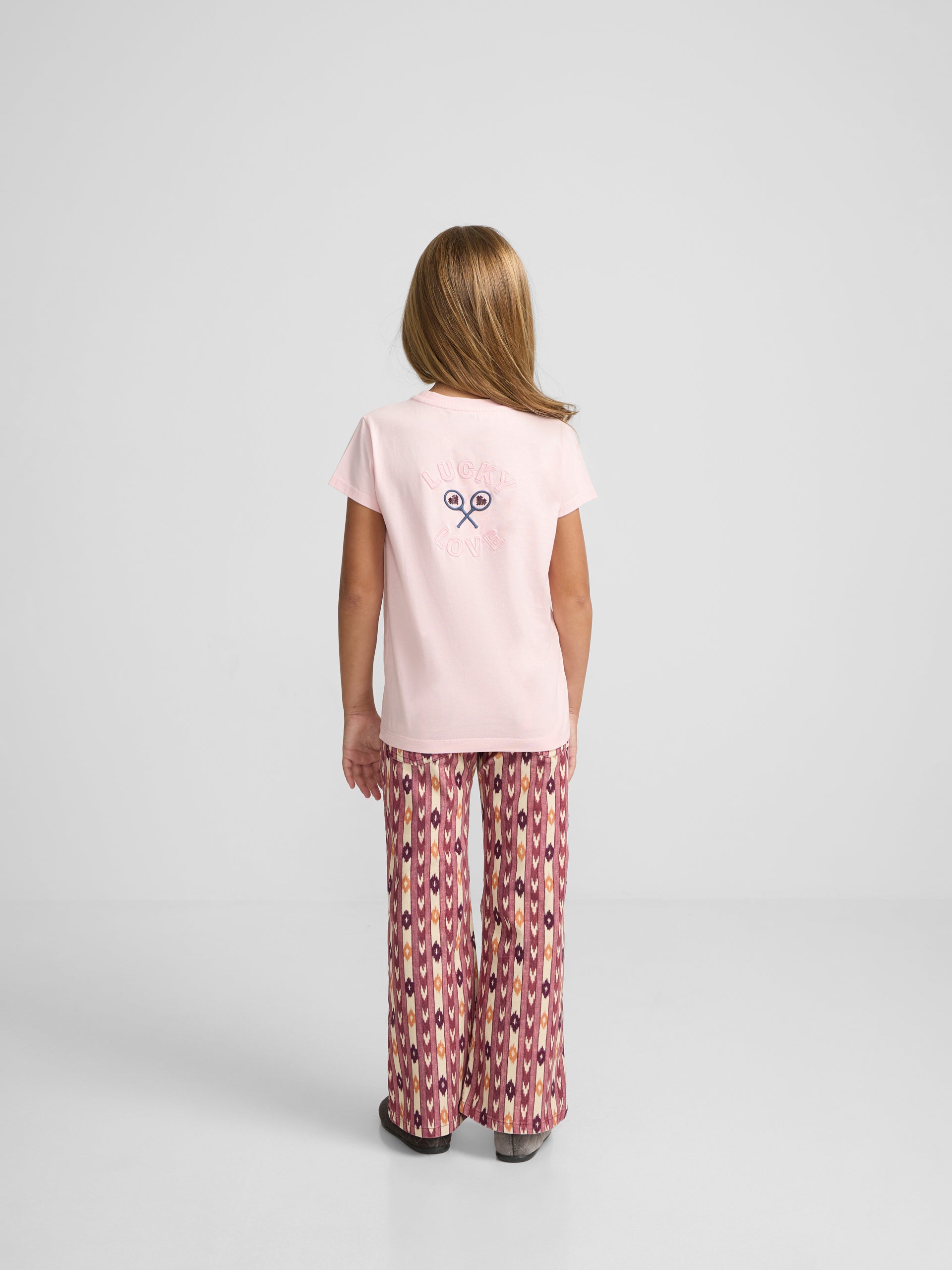 T-shirt girl lucky love rosa
