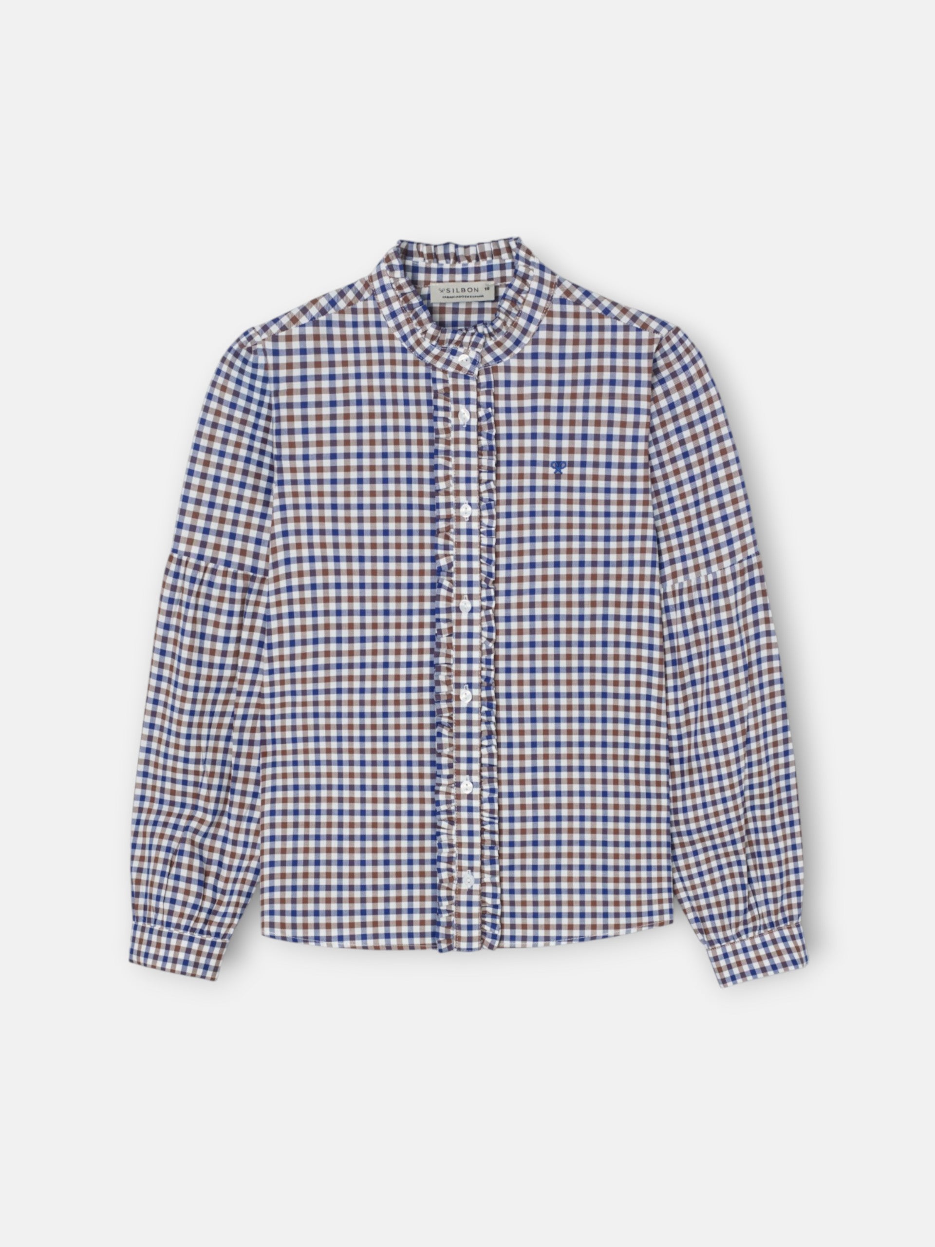 Camisa girl cuadros azul marino y blanco