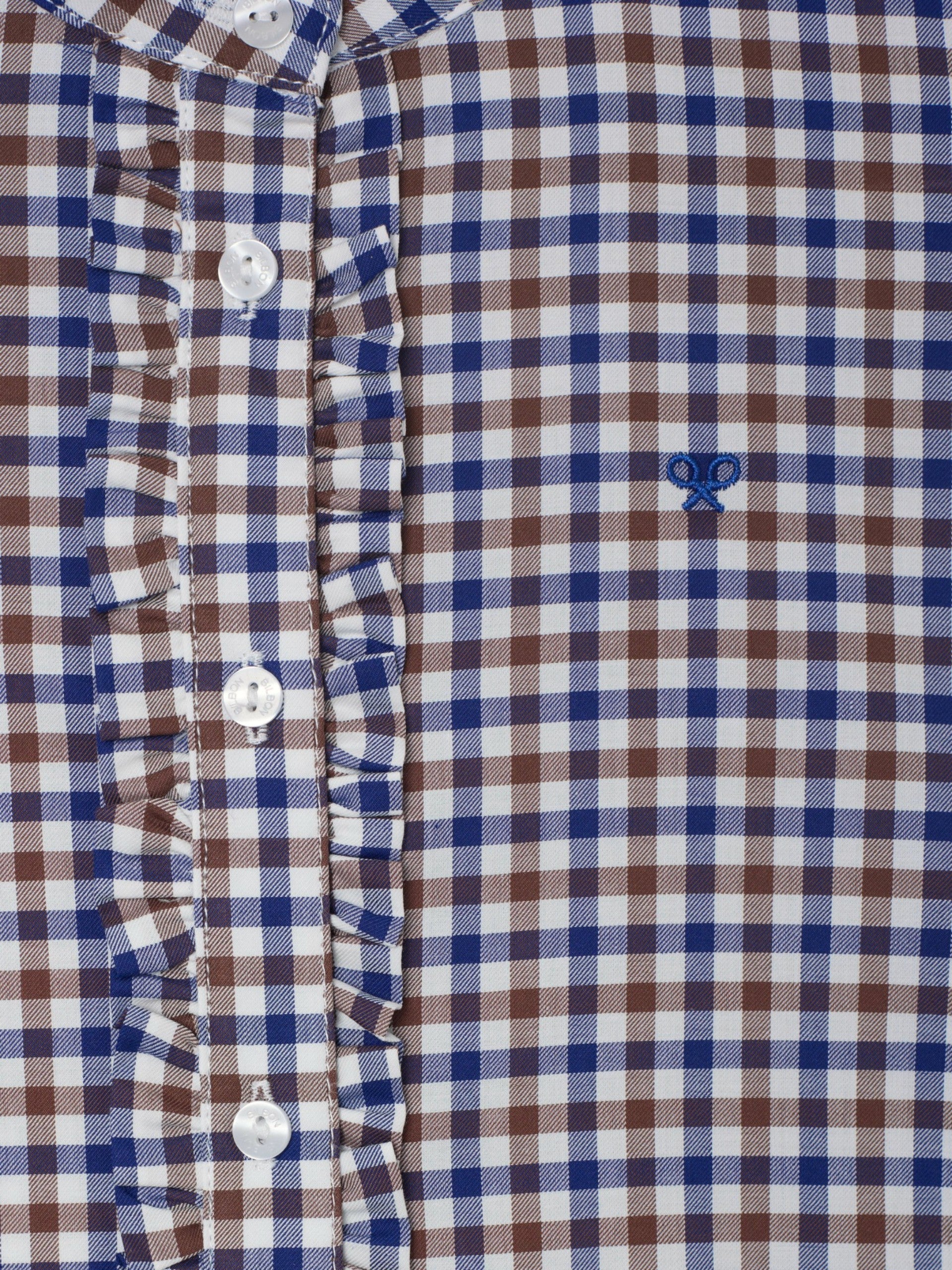 Camisa girl cuadros azul marino y blanco