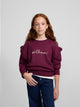 Jersey de menina com folhos silbon roxo