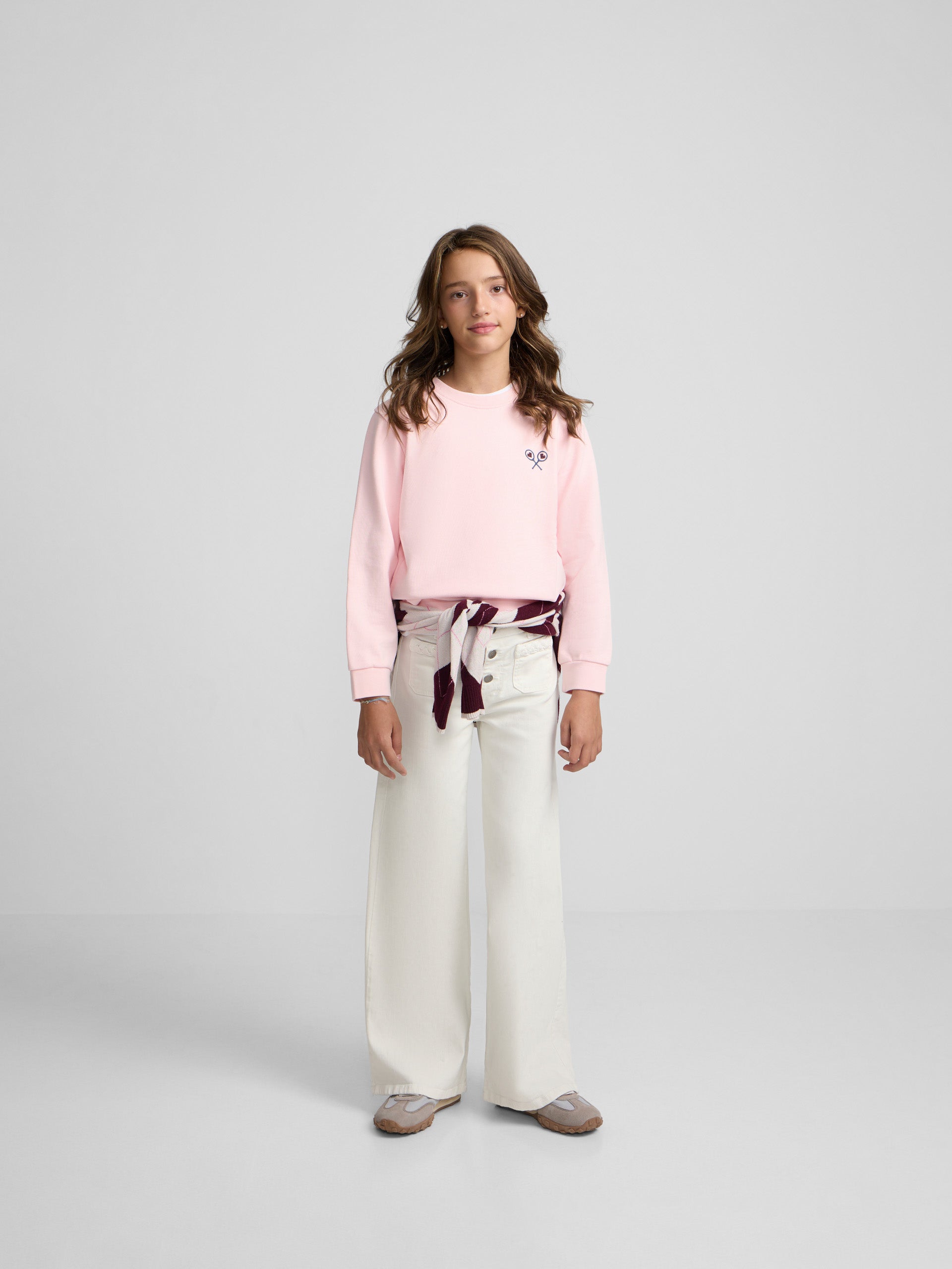 Pantalon girl bolsillos trenza hielo