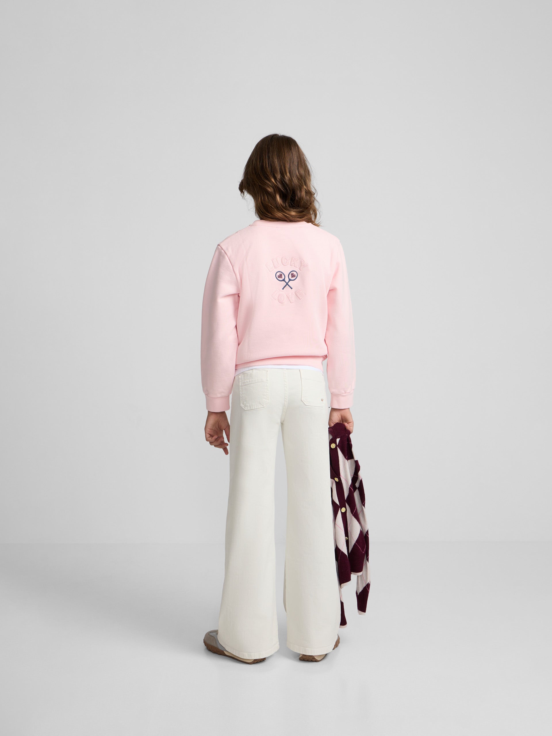 Pantalon girl bolsillos trenza hielo