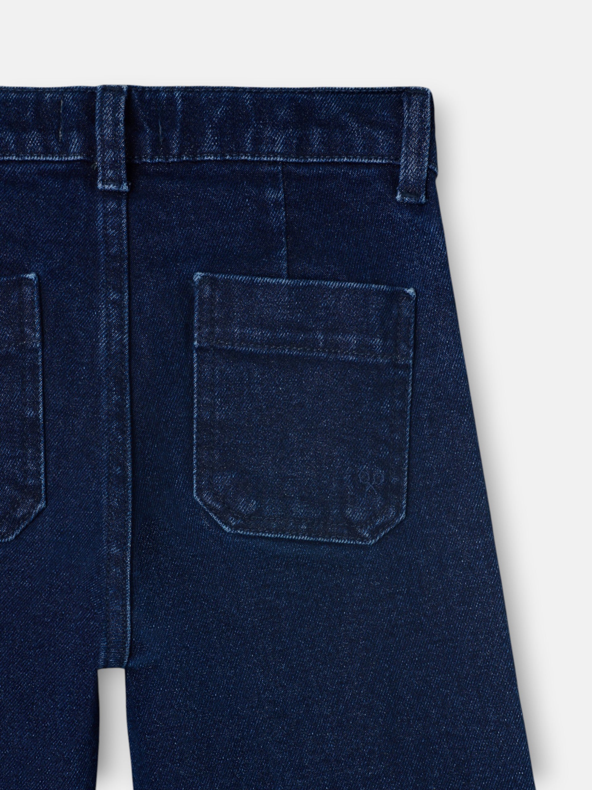 Pantalon girl bolsillo trenza denim oscuro