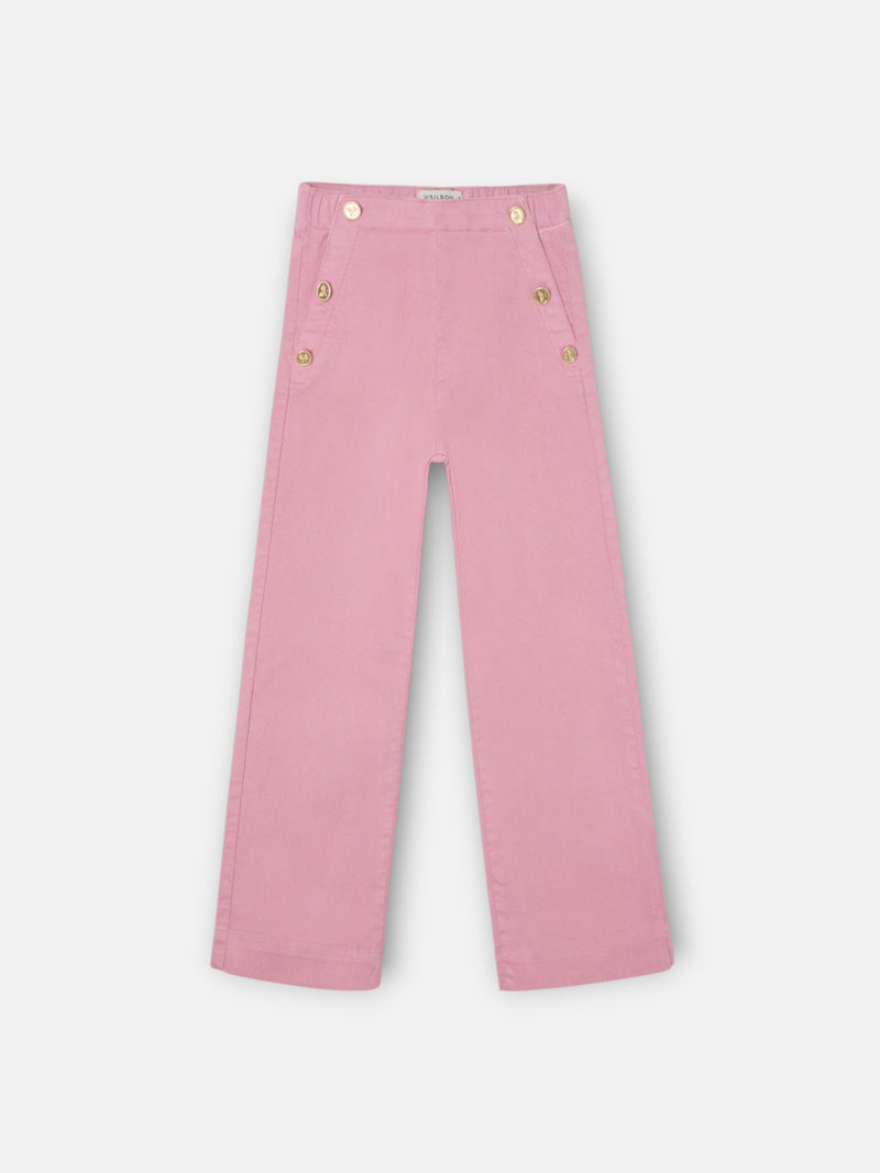 Calças de menina marinheiro rosa escuro